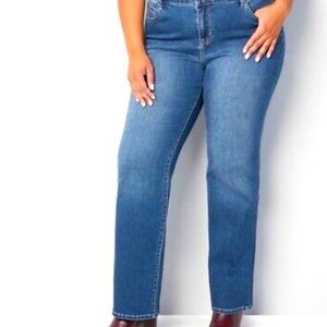 Avenue Womens Denim Bootcut Medium Wash Jeans Plus Size 30